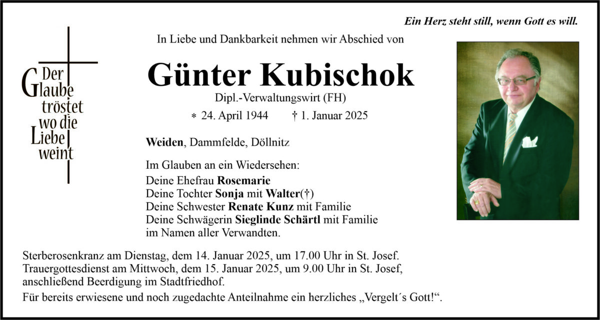 TA Kubischok Günther, ET: Samstag, 11.01.2025